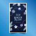 realistic winter sale banners collection vector illustration Royalty Free Stock Photo