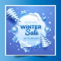 realistic winter sale banners collection vector illustration Royalty Free Stock Photo