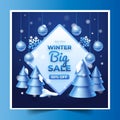realistic winter sale banners collection vector illustration Royalty Free Stock Photo