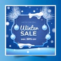 realistic winter sale banners collection vector illustration Royalty Free Stock Photo