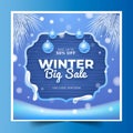 realistic winter sale banners collection vector illustration Royalty Free Stock Photo