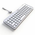 Realistic Wired Apple Keyboard With Usb Charger - White And Silver Royalty Free Stock Photo