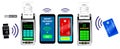 Realistic wireless nfc payment machine terminal isolated