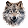 Realistic Wolf Portrait Illustration With High Resolution And White Background Royalty Free Stock Photo