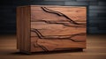 Realistic Wood Bedroom Dresser With Nature-inspired Abstractions