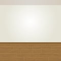 Realistic Wood Floor and White Wall Royalty Free Stock Photo