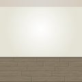 Realistic Wood Floor and White Wall Royalty Free Stock Photo