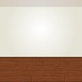 Realistic Wood Floor and White Wall Royalty Free Stock Photo