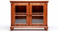 Realistic Wooden Cabinet With Glass Doors - High Resolution Isolated Furniture