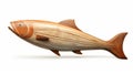 Realistic Wooden Fish Illustration With Expressive Character Design