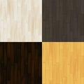 Realistic wooden floor parquet seamless patterns set, vector