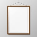 Realistic wooden photo frame Royalty Free Stock Photo