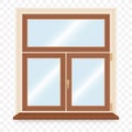 Realistic wooden plastic window