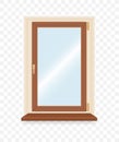 Realistic wooden plastic window