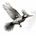 Realistic Woodpecker Drawing In Zbrush Style By Jean-baptiste Monge