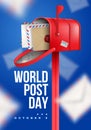 Realistic World Post Day Poster