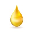 Realistic yellow oil or honey drop. 3d icon golden droplet falls. Vector illustration. Royalty Free Stock Photo