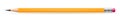 Realistic yellow pencil sharpened with pink rubber band Royalty Free Stock Photo