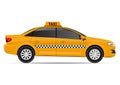 Realistic yellow taxi car side view Royalty Free Stock Photo