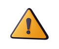 Realistic yellow triangle warning sign vector illustration. Hazard warning symbol vector icon flat sign symbol. Royalty Free Stock Photo