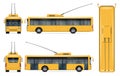 Realistic yellow trolleybus vector
