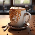 Realistic Zbrush Coffee Cup With Swirling Vortexes By John Wilhelm