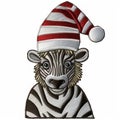 Realistic Zebra Christmas Hat Embroideries Download