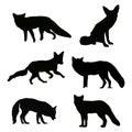 Realistics Fox Animal Black Silhoutte