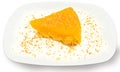 Quindim, brazilian dessert made with eggs and coconut.