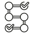 Realization to do list icon outline vector. Vision business people