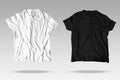Reallistic T-Shirt Twin Unisex Black and White Mockup