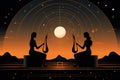 Celestial harpists, playing melodies that resonate through the heavens - Generative AI