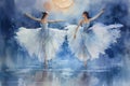 Graceful moonlit dancers, moving in perfect synchrony with the celestial rhythms - Generative AI