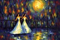 Graceful moonlit dancers, moving in perfect synchrony with the celestial rhythms - Generative AI