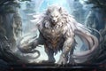 Loyal griffins, majestic creatures with the body of a lion and the wings of an eagle - Generative AI