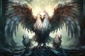 Loyal griffins, majestic creatures with the body of a lion and the wings of an eagle - Generative AI