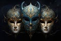 Mysterious moonstone masks, concealing identities and granting hidden powers - Generative AI