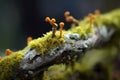 Macro photography - Lichen on a slender branch