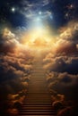 god\'s throne. heaven vs hell concept. stairway to heaven. Royalty Free Stock Photo