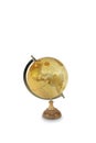 Antique globe isolated on white background with clipping path and shadow