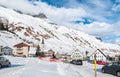 View of Realp in winter, is a Small Village close to the larger ski area of Andermatt in Switzerland