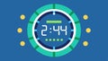 Realtime Monitoring A clock face with a digital display showing continuous monitoring of transactions representing AIs