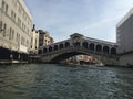 Realto Bridge across Venice Grand Canal Royalty Free Stock Photo