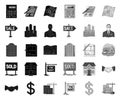 Realtor, agency black.mono icons in set collection for design. Buying and selling real estate vector symbol stock web