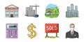 Realtor, agency icons in set collection for design.