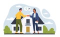 Realtor with client make deal vector concept