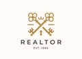 Realtor crossed keys logo icon