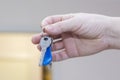 Realtor is giving the keys to an apartment to clients.the concept of selling or renting a home Royalty Free Stock Photo