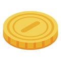 Realtor gold coin icon, isometric style