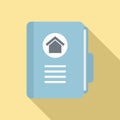 Realtor house folder icon, flat style